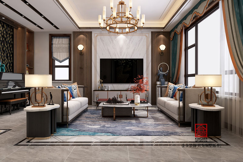 金舍裝飾大者300平別墅新中式風(fēng)格設(shè)計作品