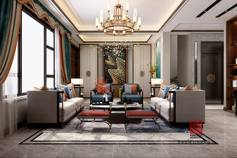 金舍裝飾大者300平別墅新中式風(fēng)格設(shè)計作品