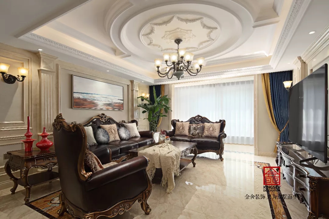 金舍裝飾御河上院220平歐式風(fēng)格實景作品