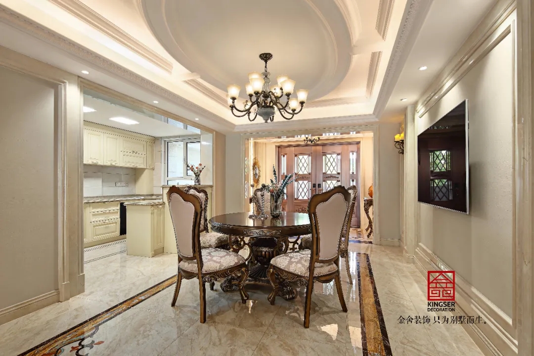 金舍裝飾御河上院220平歐式風(fēng)格實景作品