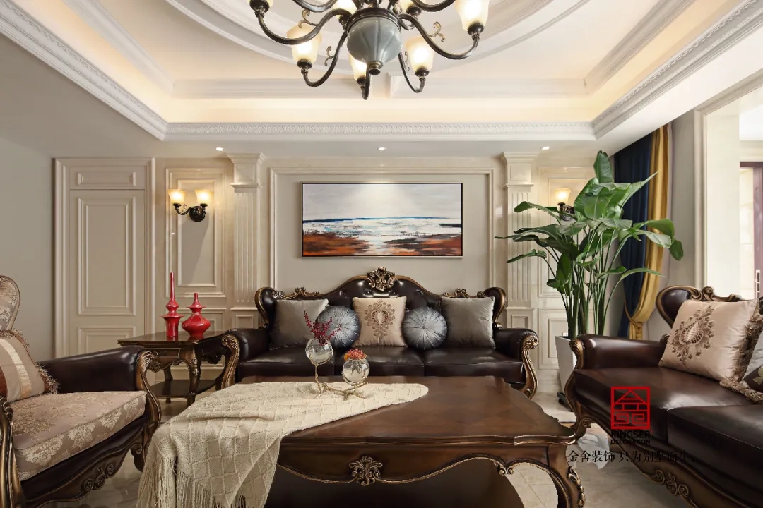 金舍裝飾御河上院220平歐式風(fēng)格實景作品