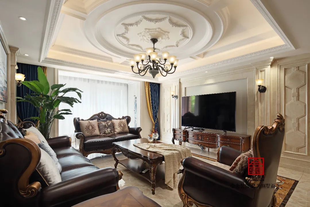 金舍裝飾御河上院220平歐式風(fēng)格實景作品