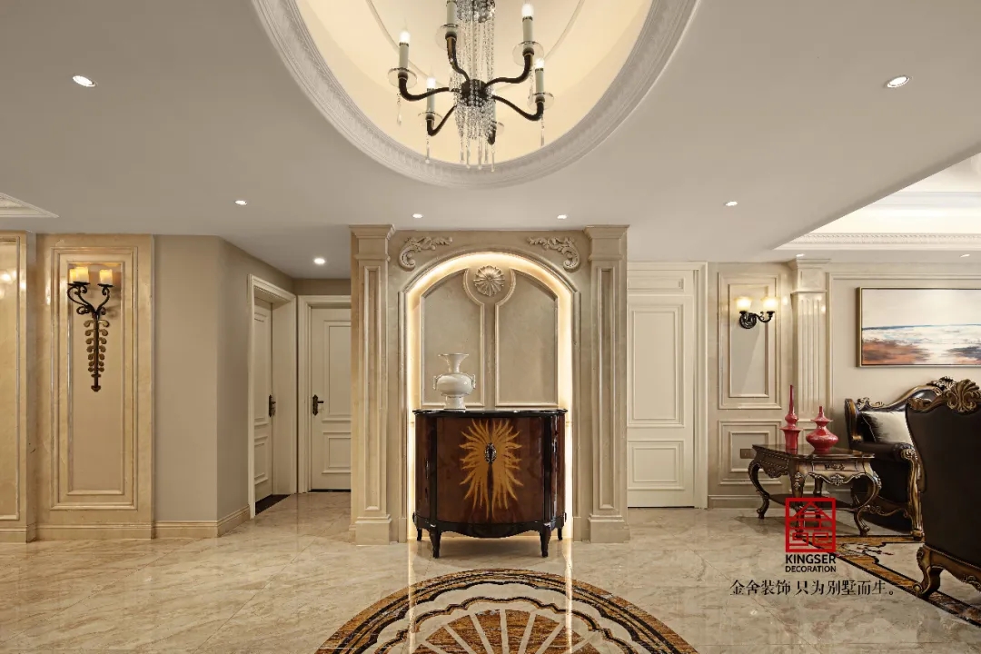 金舍裝飾御河上院220平歐式風(fēng)格實景作品