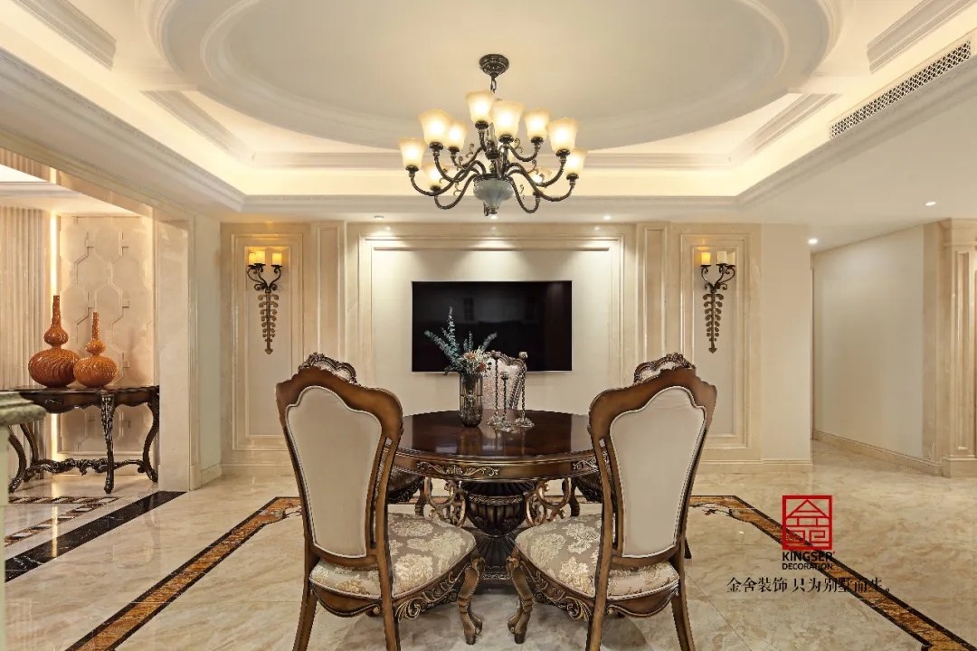 金舍裝飾御河上院220平歐式風(fēng)格實景作品