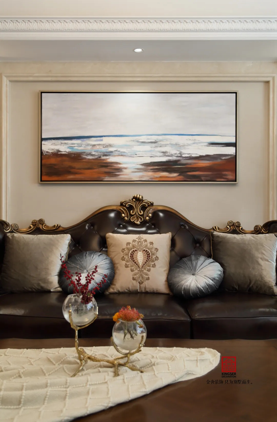 金舍裝飾御河上院220平歐式風(fēng)格實景作品