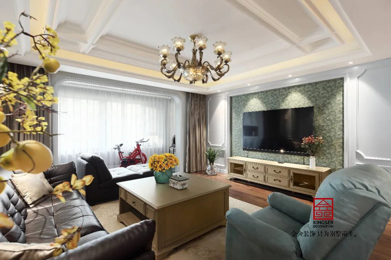 榮盛華府185㎡美式風格裝修實景圖案例