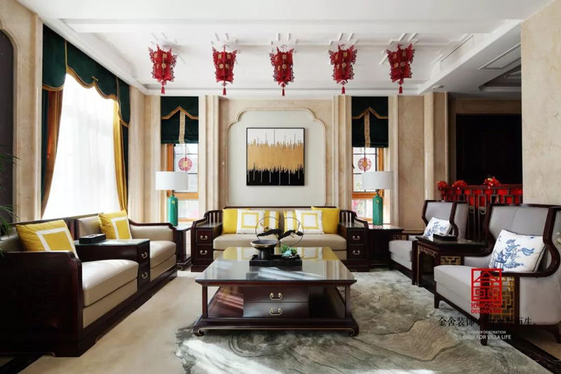 原河名墅600㎡新中式風(fēng)格裝修實(shí)景圖案例