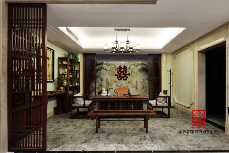 原河名墅600㎡新中式風(fēng)格裝修實(shí)景圖案例