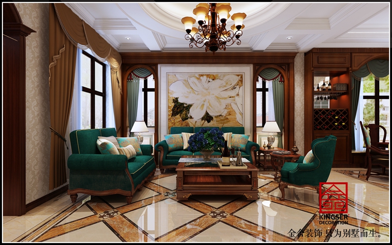 碧桂園212平美式風格效果圖