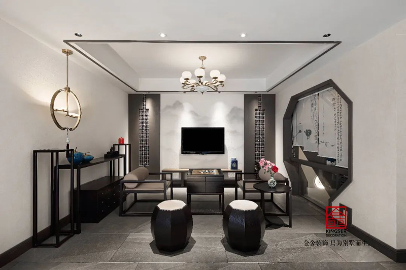 山水清音500㎡新中式風格別墅裝修實景圖