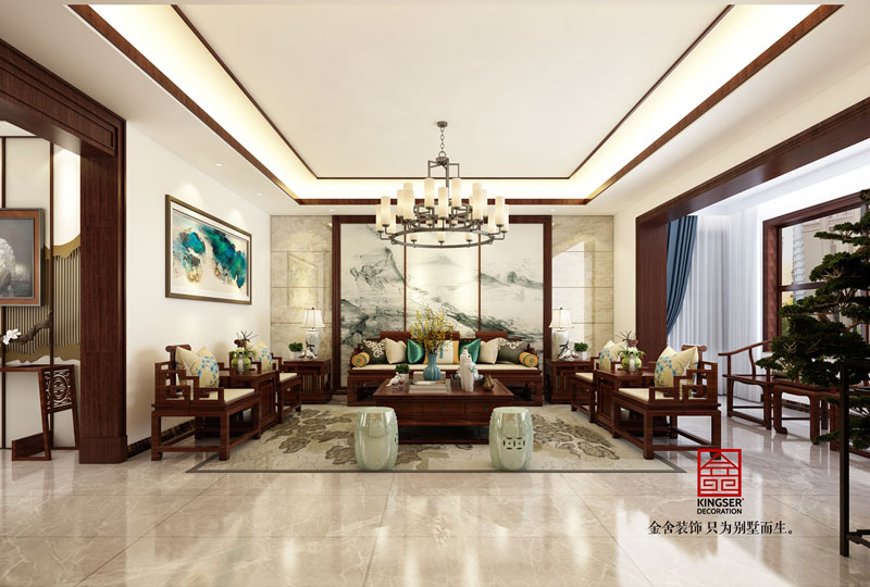 榮盛華府200平新中式裝修設(shè)計圖