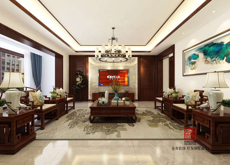 榮盛華府200平新中式裝修設(shè)計圖