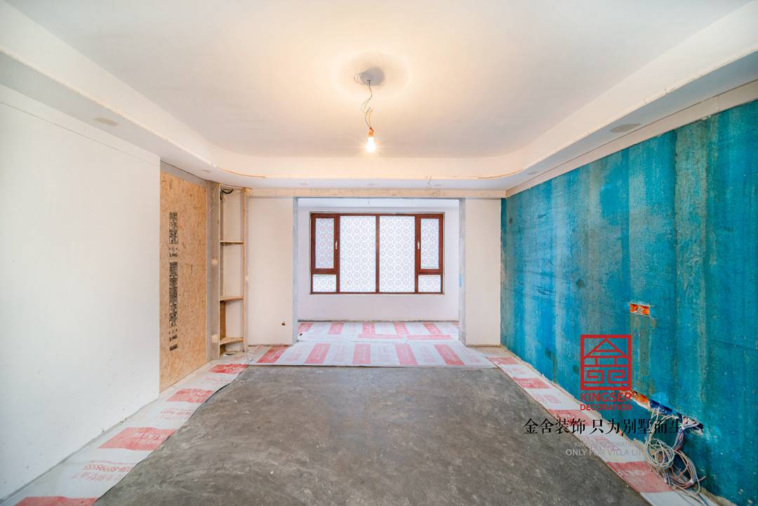 唐宮原著樣板間168平油工施工現(xiàn)場