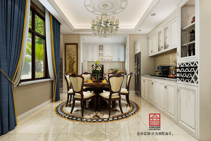 龍湖天宸原著-美式風格-餐廳效果圖