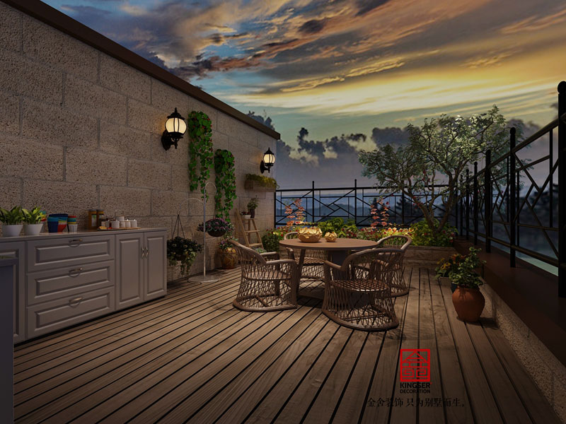 龍湖天宸原著-美式風格-露臺效果圖