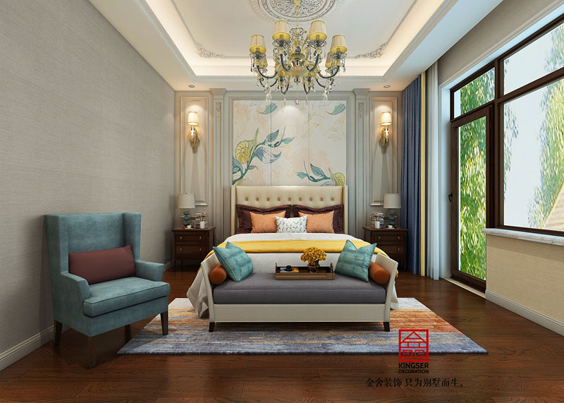 龍湖天宸原著-美式風格-臥室效果圖