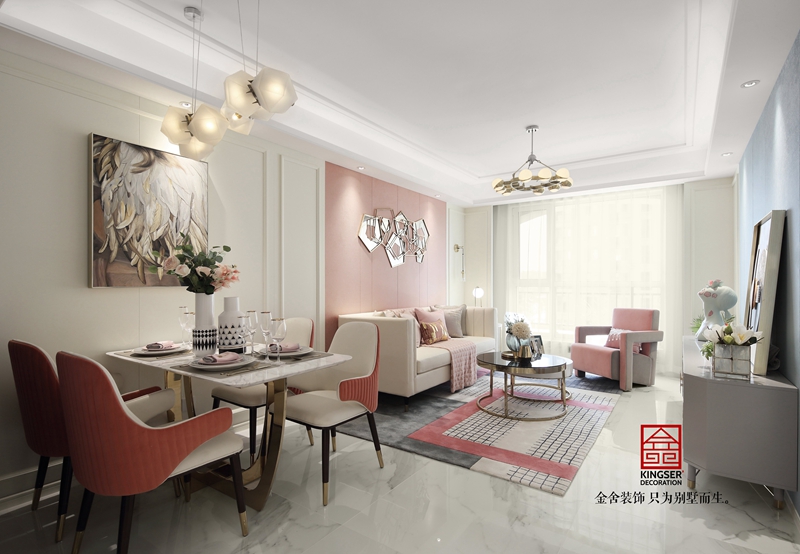 天海容天下110平現(xiàn)代輕奢風格餐廳實景圖