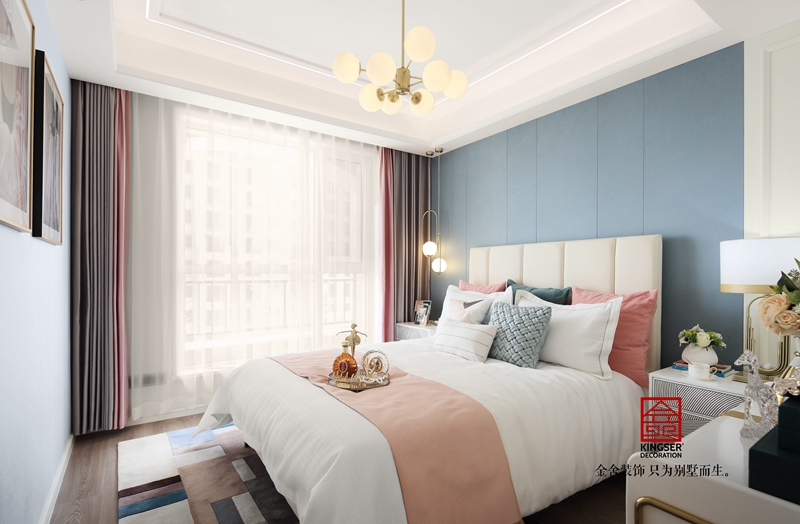天海容天下110平現(xiàn)代輕奢風格臥室實景圖