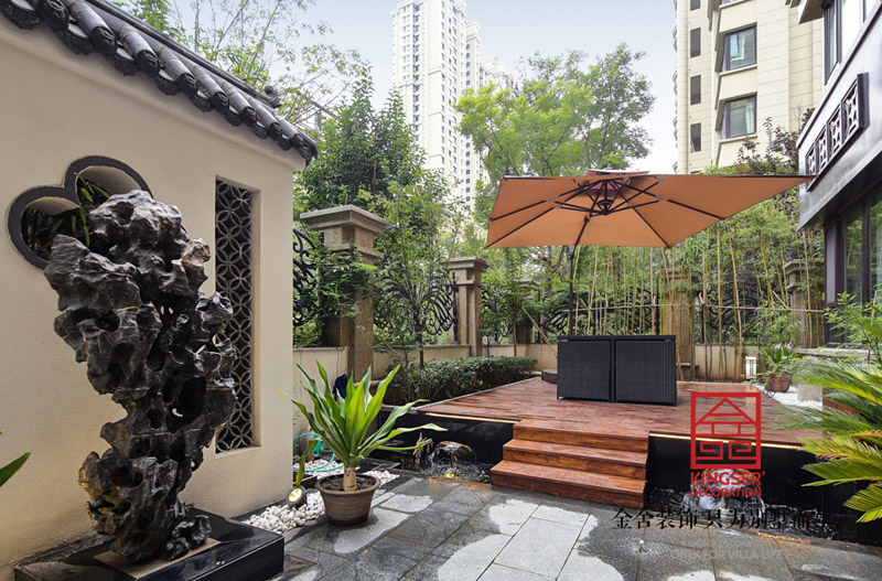 國賓壹號210㎡新中式風格裝修小院設計實景圖