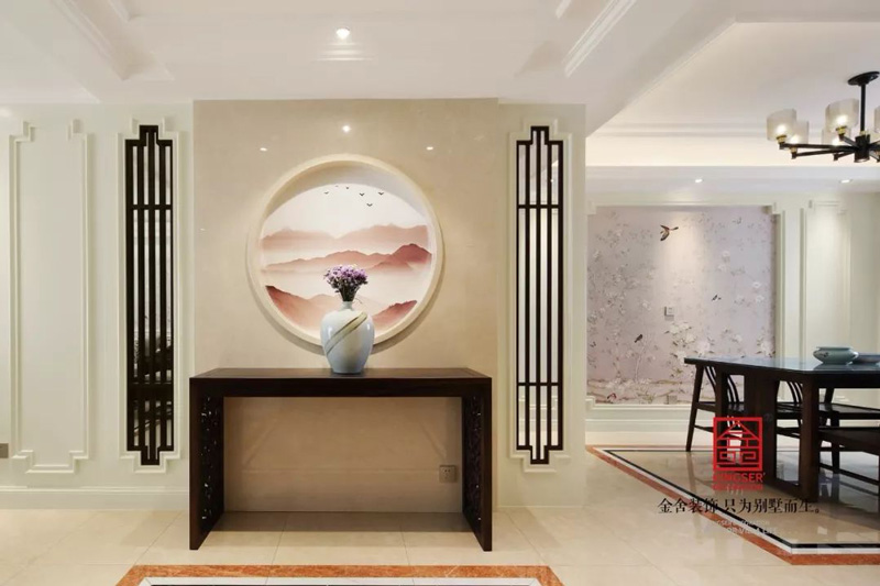冀興尊園150㎡新中式風(fēng)格裝修玄關(guān)設(shè)計實景案例