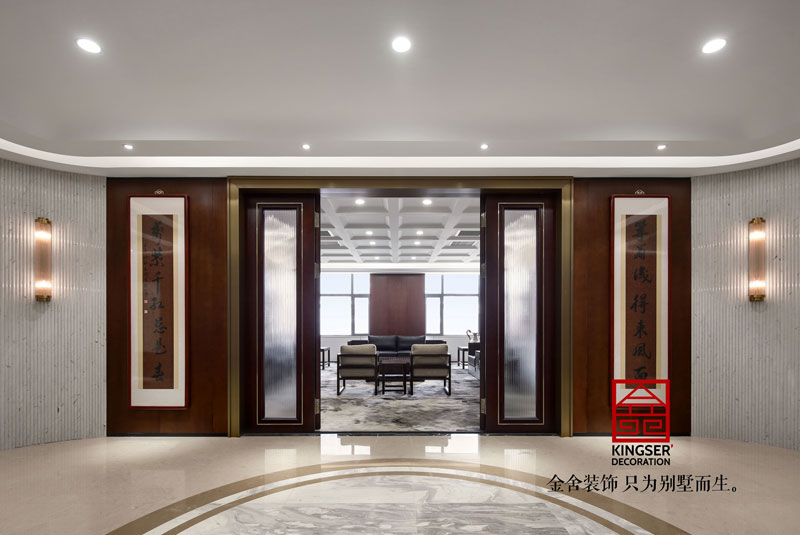 五合地產公司裝修2000平米中式風格實景圖  ?