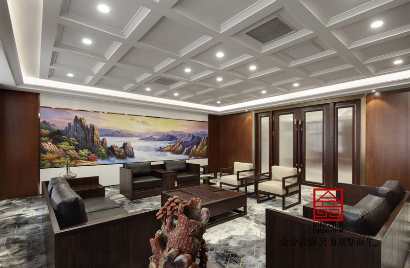 五合地產公司裝修2000平米中式風格實景圖  ?