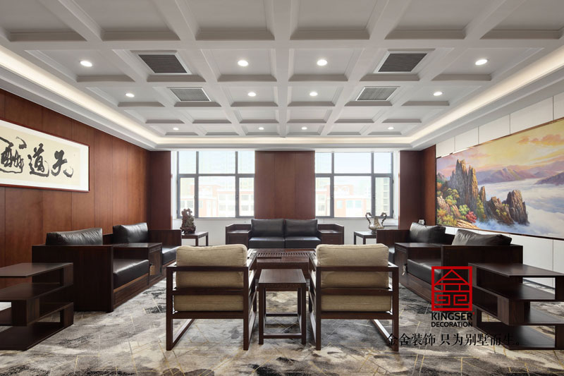 五合地產公司裝修2000平米中式風格實景圖  ?