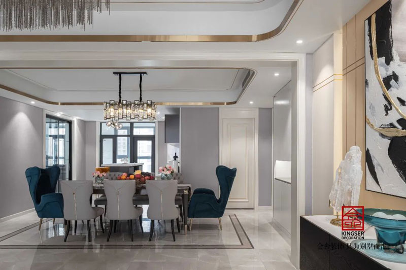 林蔭大院260㎡港式輕奢風格餐廳裝修實景案例