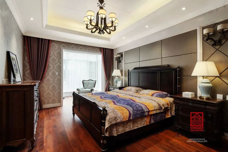 藍(lán)郡別墅裝修設(shè)計(jì)600㎡美式風(fēng)格臥室設(shè)計(jì)實(shí)景圖