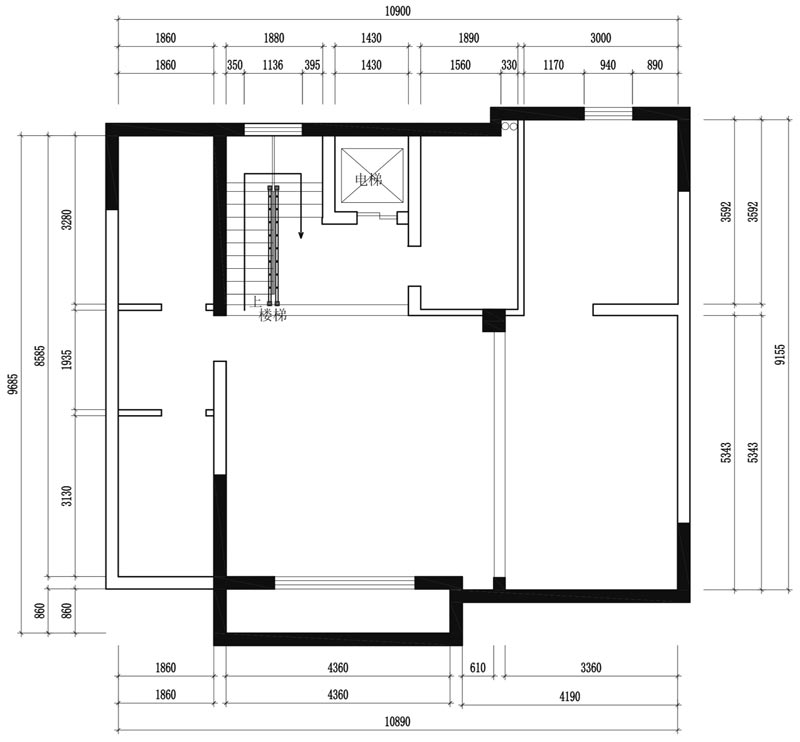 西山林語365㎡負一原始平面圖
