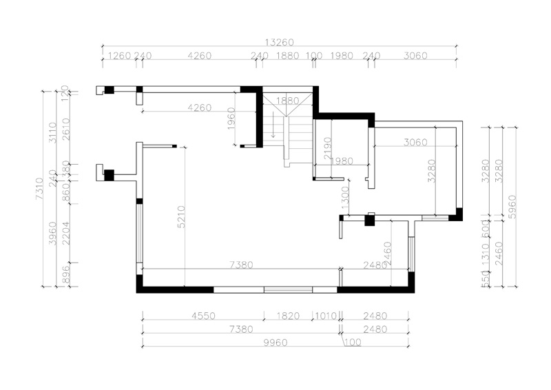 西山林語二期260平下疊戶型裝修設(shè)計