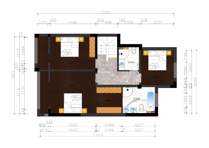 西山林語二期260平下疊戶型裝修設(shè)計