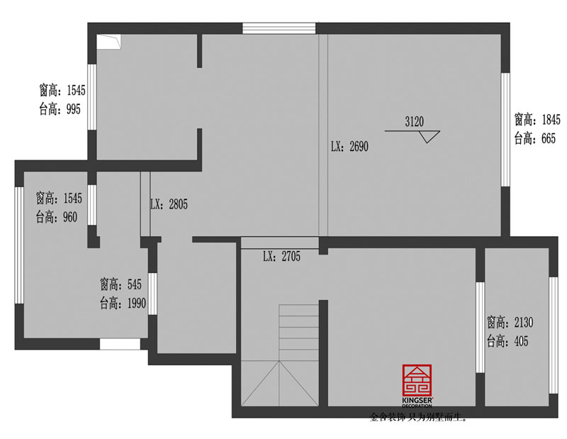 上疊戶型200㎡一層原始戶型