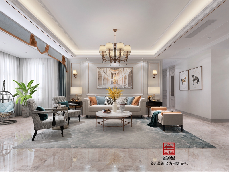 榮盛和府194㎡美式風格研發設計效果圖