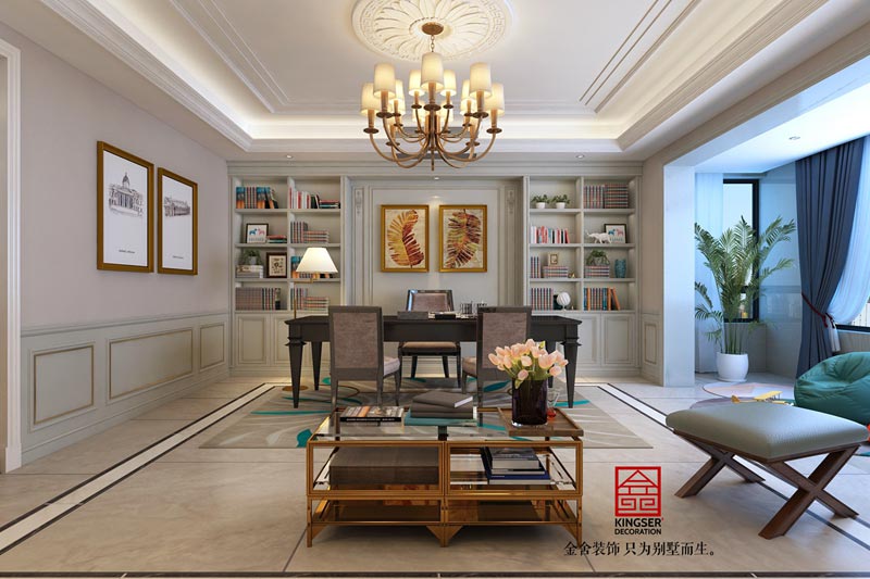 榮盛華府200平米歐式風格裝修設計