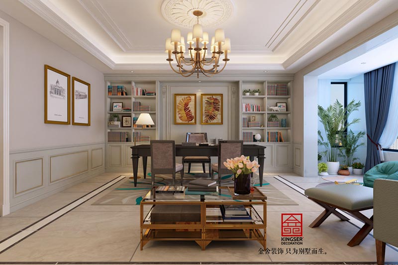 榮盛華府200平米歐式風格裝修設計