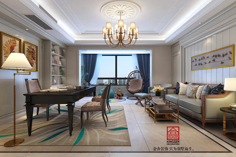 榮盛華府200平米歐式風格裝修設計