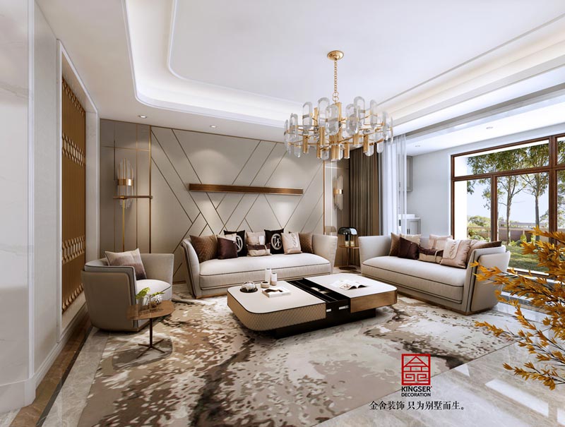 榮盛華府底躍裝修350平米輕奢風格效果圖