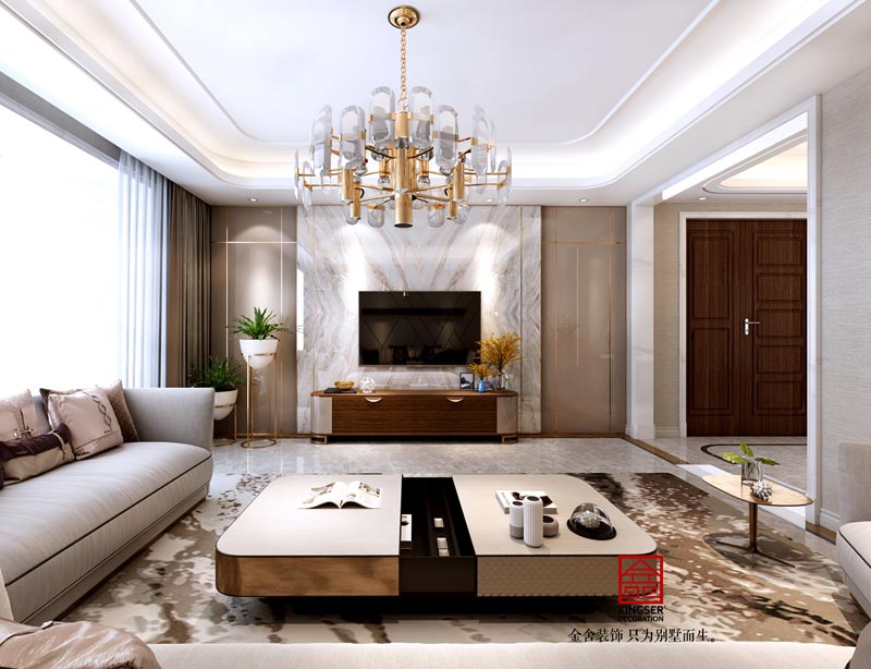 榮盛華府底躍裝修350平米輕奢風格效果圖