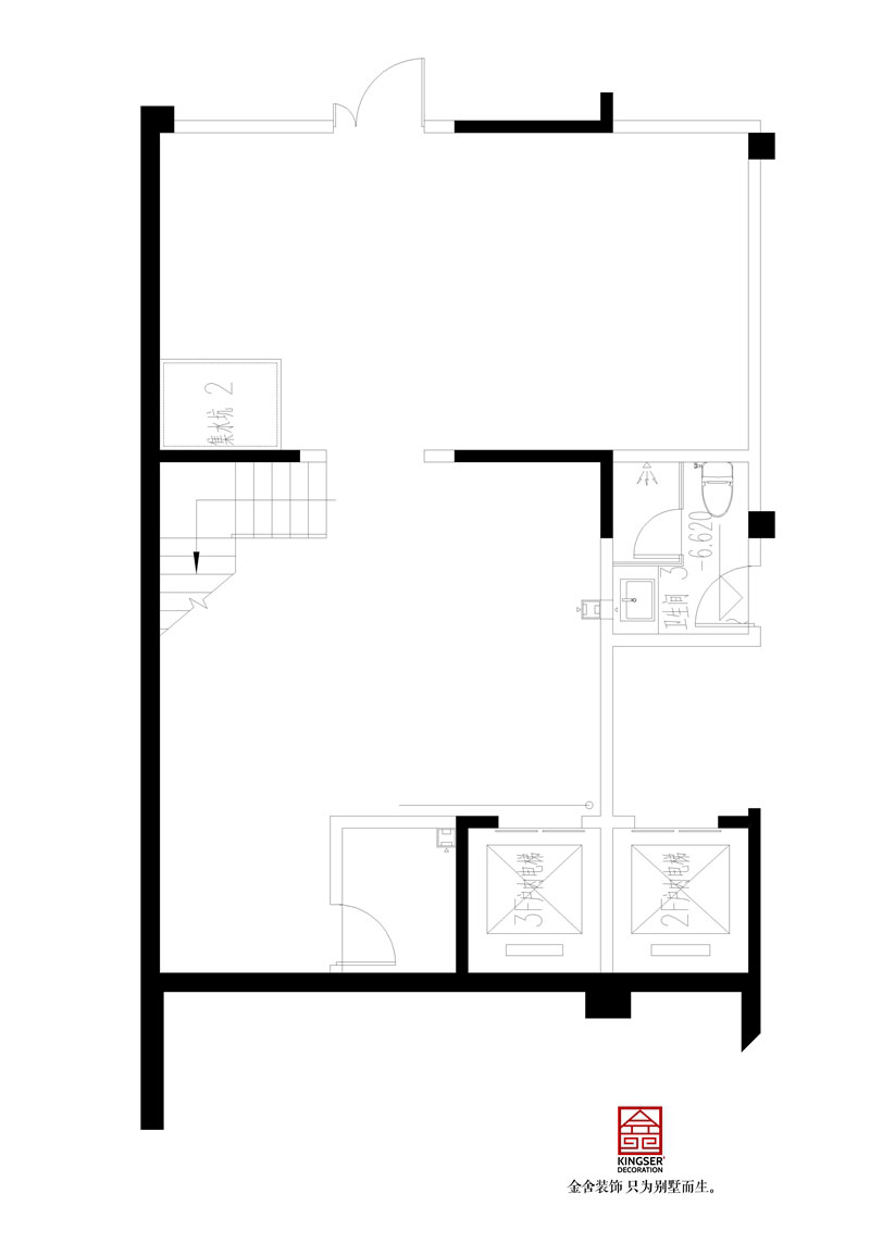 綠城桃花源309平米戶型負(fù)二層原始平面圖