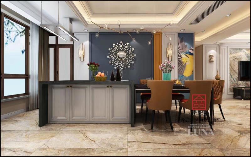 深州國賓壹號200平傳統美式風格裝修效果圖