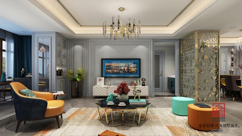 健康城160平米美式輕奢裝修設(shè)計(jì)效果圖