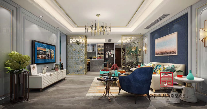 健康城160平米美式輕奢裝修設(shè)計(jì)效果圖