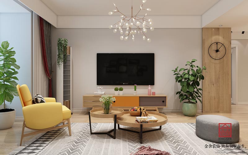 翰玉門庭90平簡約風格裝修效果圖