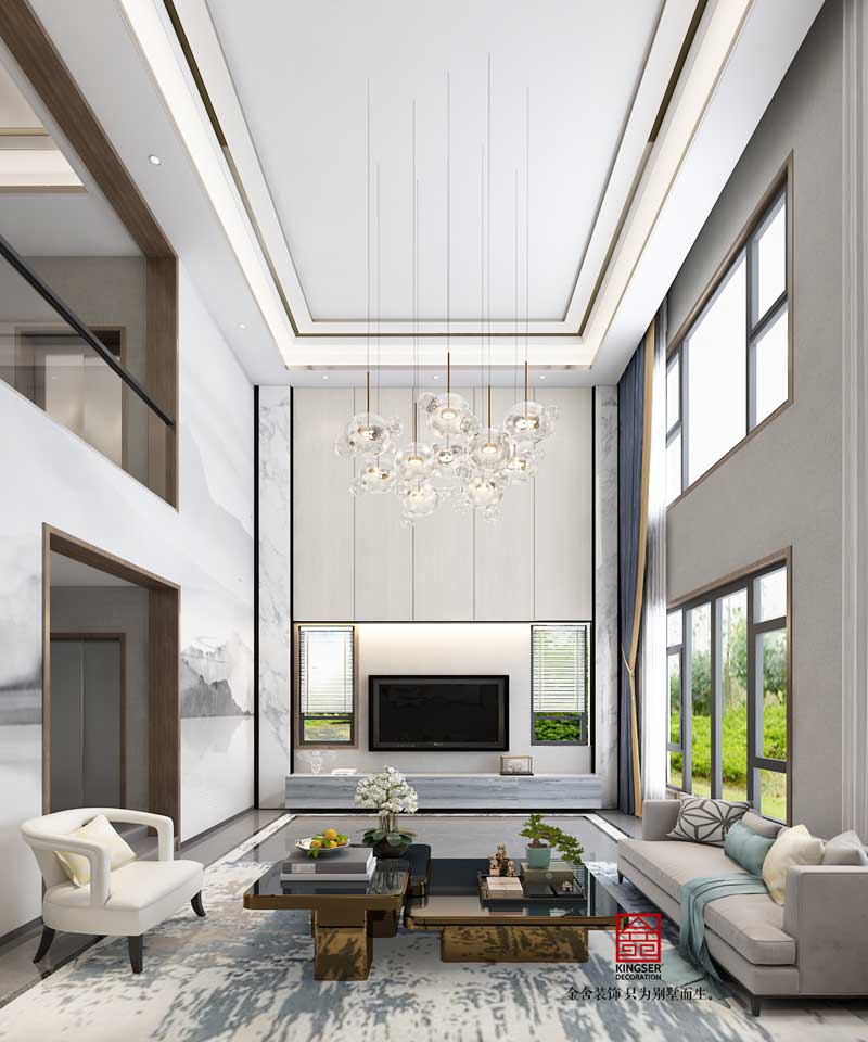 榮盛御府裝修373平米現代風格研發效果圖