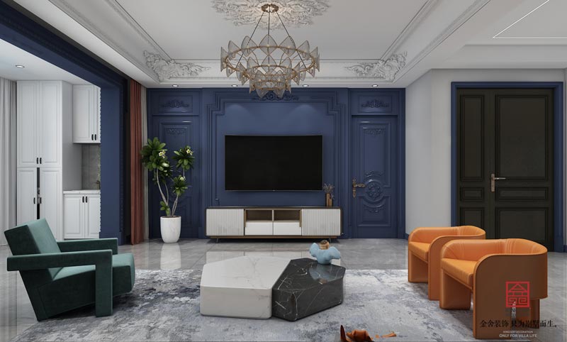 榮盛華府178平米輕奢風格裝修設計效果圖