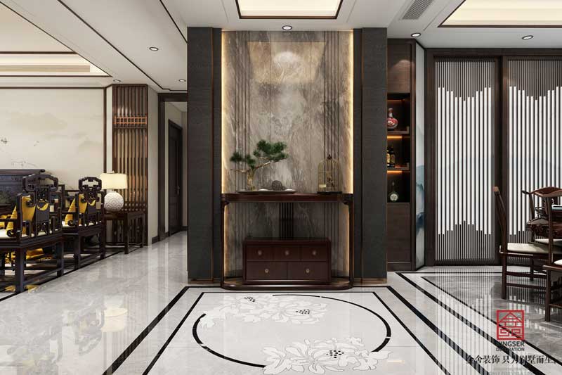 榮盛華府185平中式風格裝修設計案例