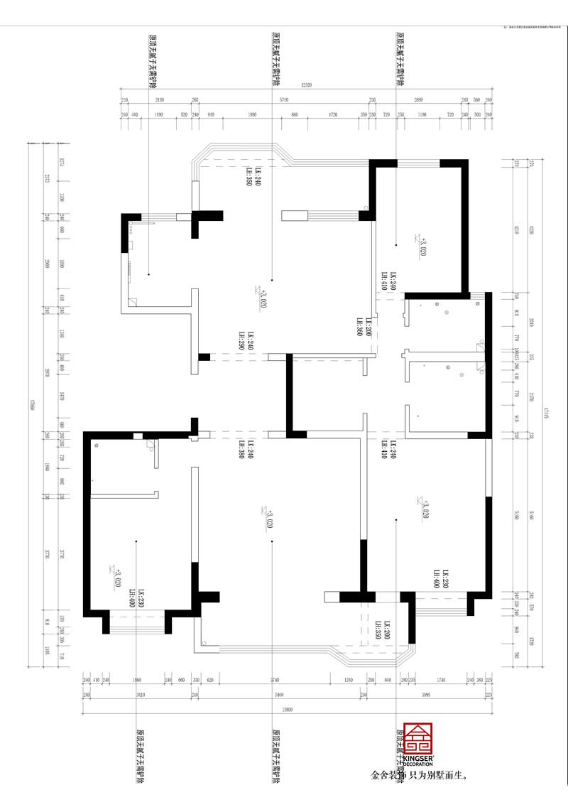 榮盛華府躍層裝修設計戶型優(yōu)缺點-原始頂層平面圖