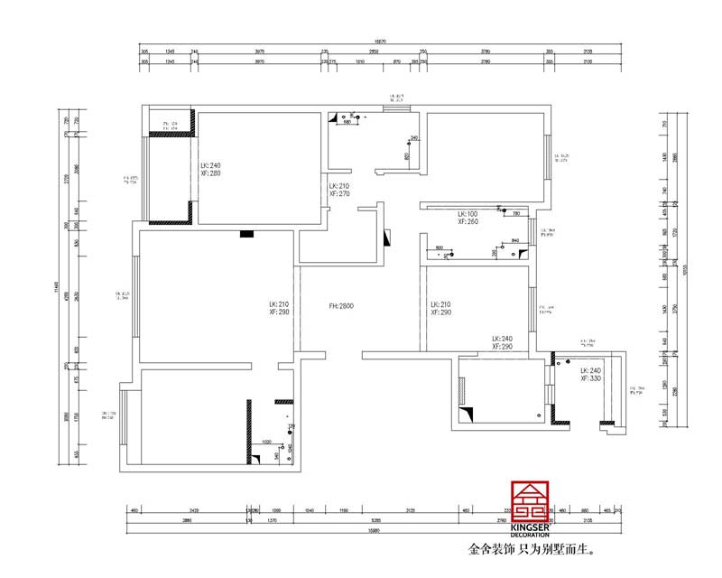 朝陽首府御園裝修三室兩廳戶型設計方案