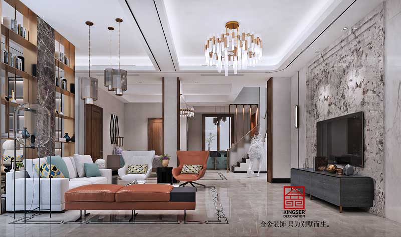 大者三期別墅裝修290平輕奢風格設計方案